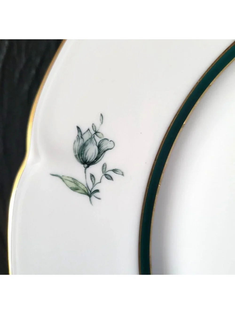 Vintage Royal Bayreuth Teal Tulip Dinner Plate 10.875